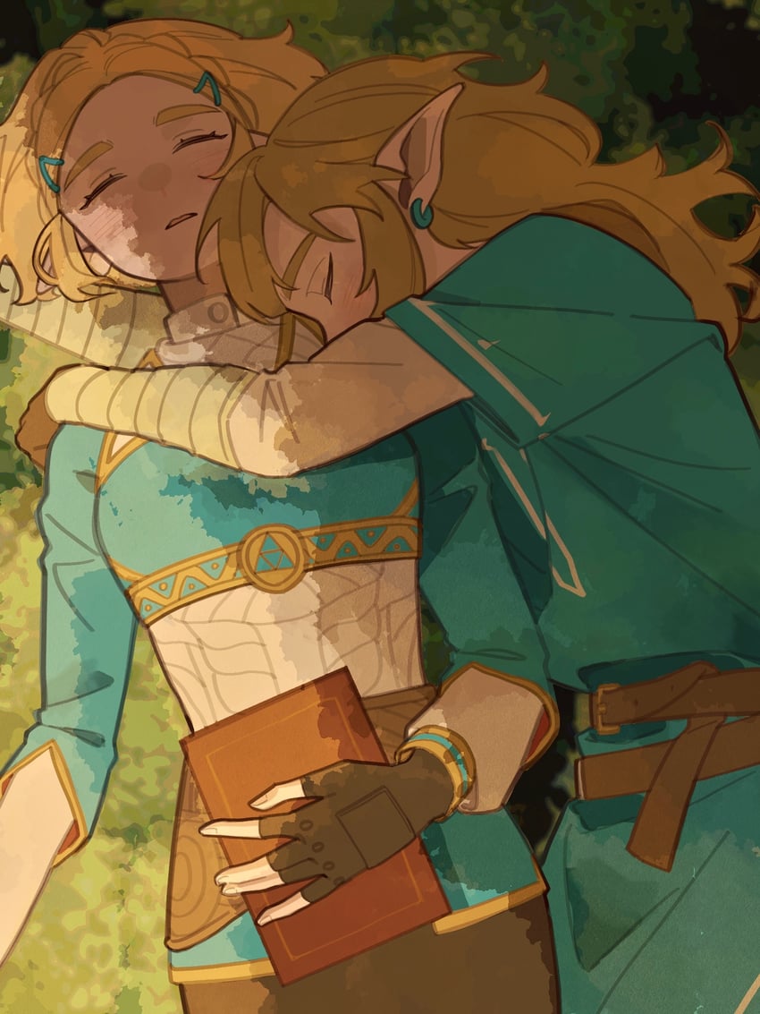 link and princess zelda (the legend of zelda and 1 more) drawn by 2yang