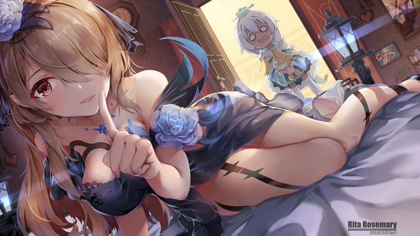 theresa apocalypse, rita rossweisse, homu, and zhuge kongming (honkai and 1 more) drawn by asc11