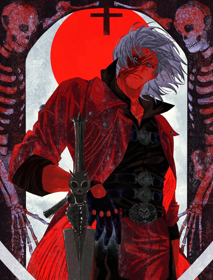 dante (devil may cry and 1 more) drawn by keshuirou1 and wo_shi_ping_guo_e_gui