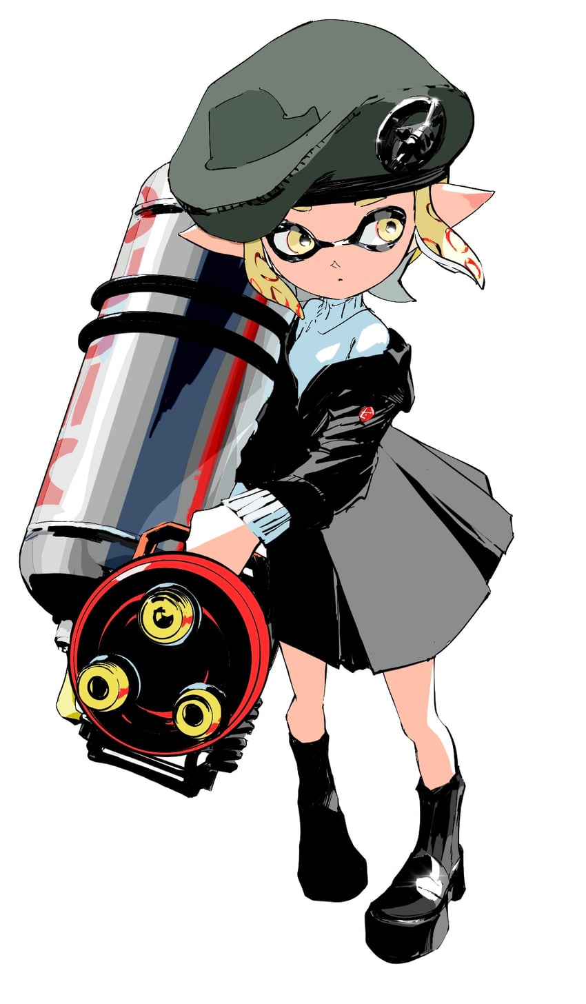 inkling player character and inkling girl (splatoon) drawn by lantern_madoyoi