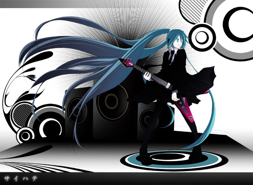 hatsune miku (vocaloid and 1 more) drawn by mihuni
