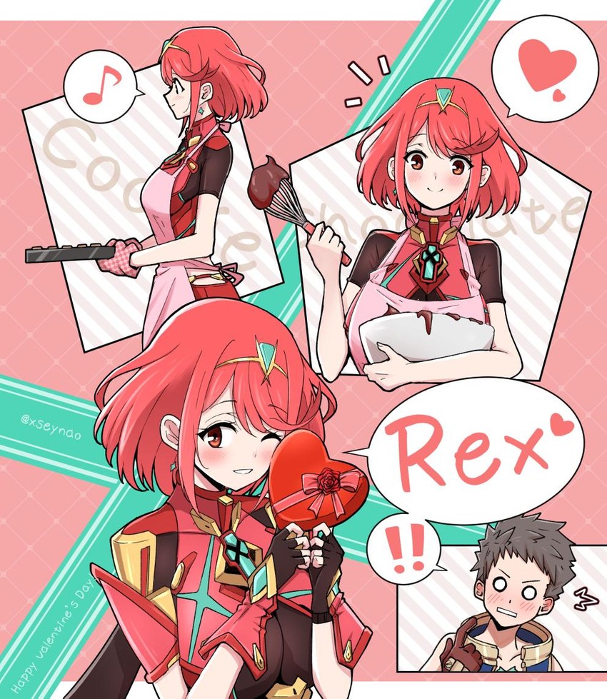 pyra and rex (xenoblade chronicles and 1 more) drawn by mochimochi_(xseynao)
