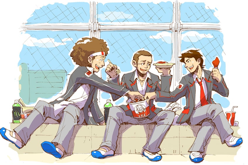 valentino rossi, marco simoncelli, and nicky hayden (real life and 2 more) drawn by fujiwara_ranka