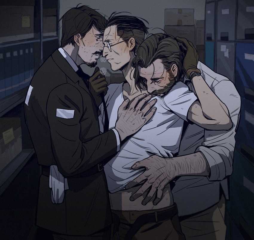 kim kitsuragi, harry du bois, and jean vicquemare (disco elysium) drawn by cheetahman_(1ddghfr78cswc)
