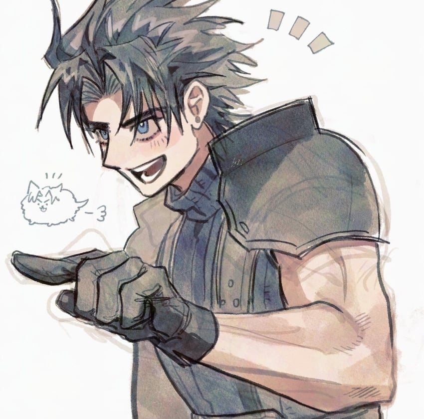 zack fair (final fantasy and 2 more) drawn by nul