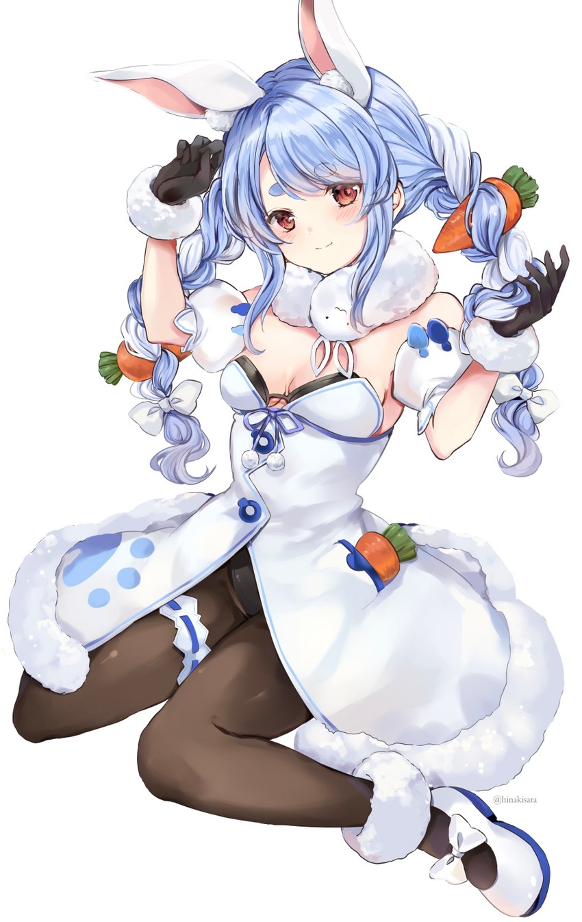 usada pekora and don-chan (hololive) drawn by hinakisara