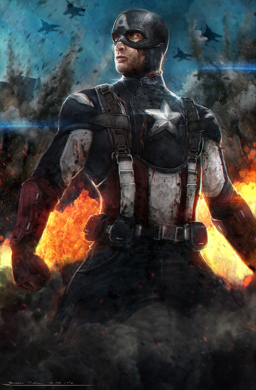 captain america (marvel and 1 more) drawn by johnson_ting