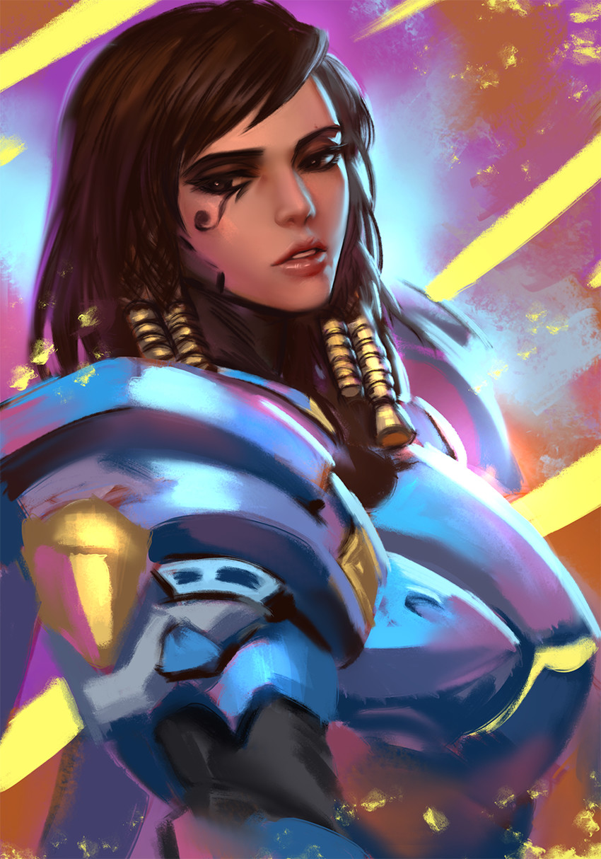 pharah (overwatch and 1 more) drawn by dopey_(dopq)