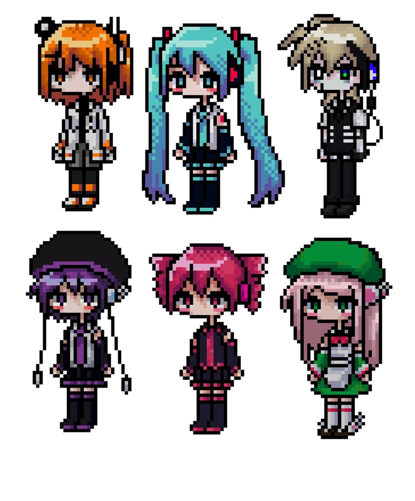 hatsune miku, kasane teto, adachi rei, utane uta, and momone momo (original and 3 more) drawn by sn_(sn_utu00)