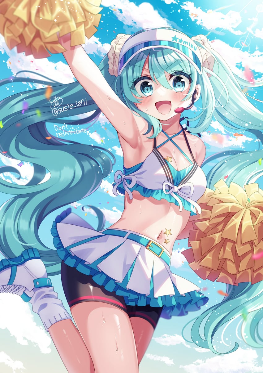 hatsune miku (vocaloid and 1 more) drawn by doroshii