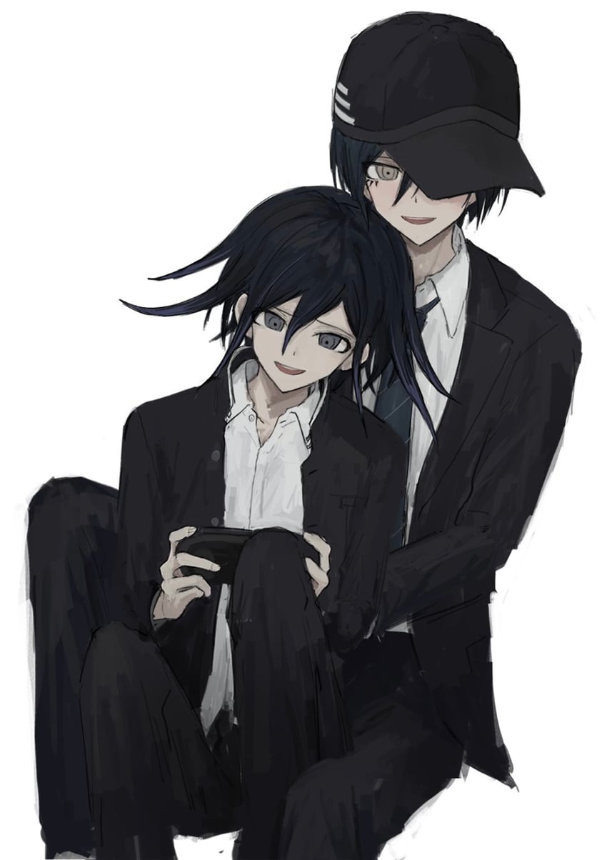 oma kokichi and saihara shuichi (danganronpa and 1 more) drawn by iumi_urura