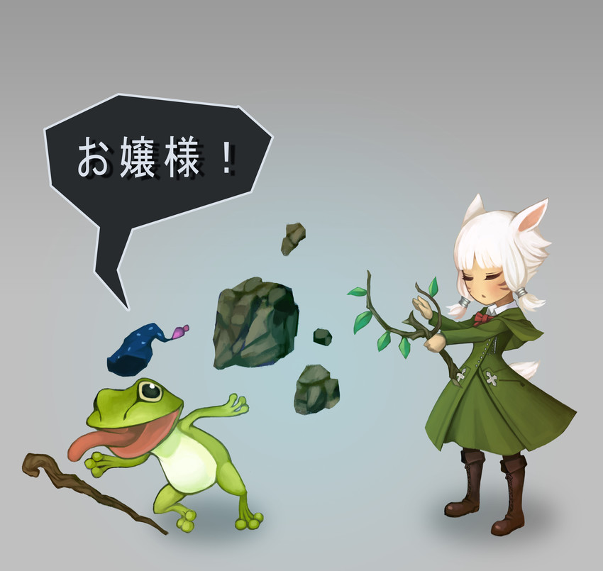 y'shtola rhul and poroggo (final fantasy and 2 more) drawn by hjz_(artemi)