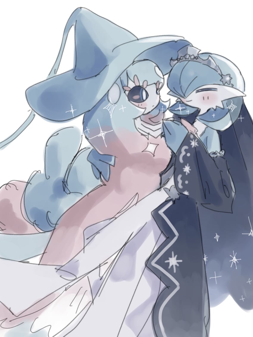 gardevoir and hatterene (pokemon and 1 more) drawn by mame_(nanase_pk)