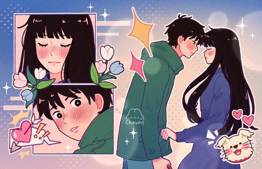 kuronuma sawako and kazehaya shouta (kimi ni todoke) drawn by cheumi