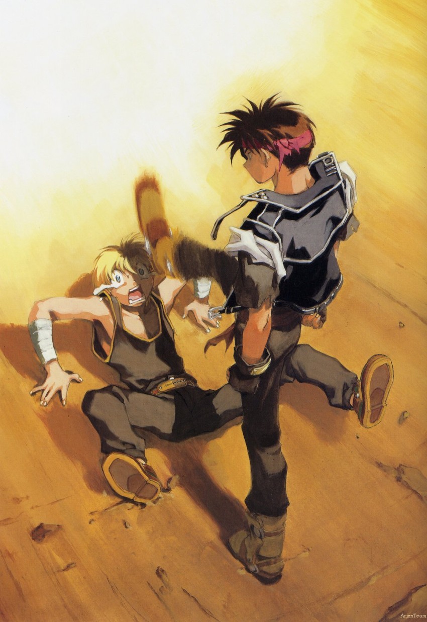 orphen and majic lin (majutsushi orphen) drawn by kusaka_yuuya