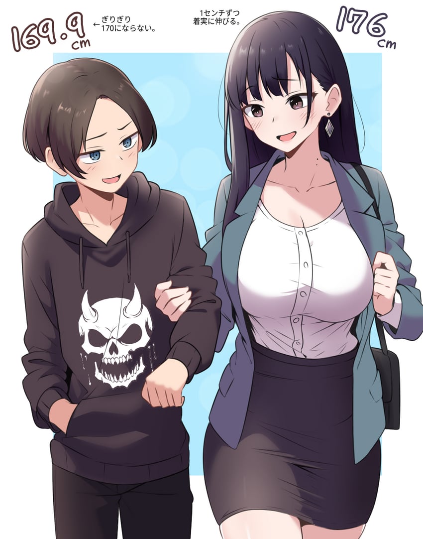 yamada anna and ichikawa kyoutarou (boku no kokoro no yabai yatsu) drawn by amogan