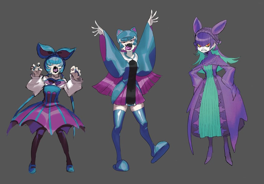 crobat, zubat, and golbat (pokemon) drawn by dancho_no_mori and sentaronao