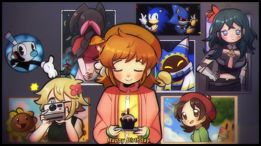 aerith gainsborough, female byleth, basil, magolor, metal sonic, and 4 more (fire emblem and 12 more) drawn by sunshroomguy