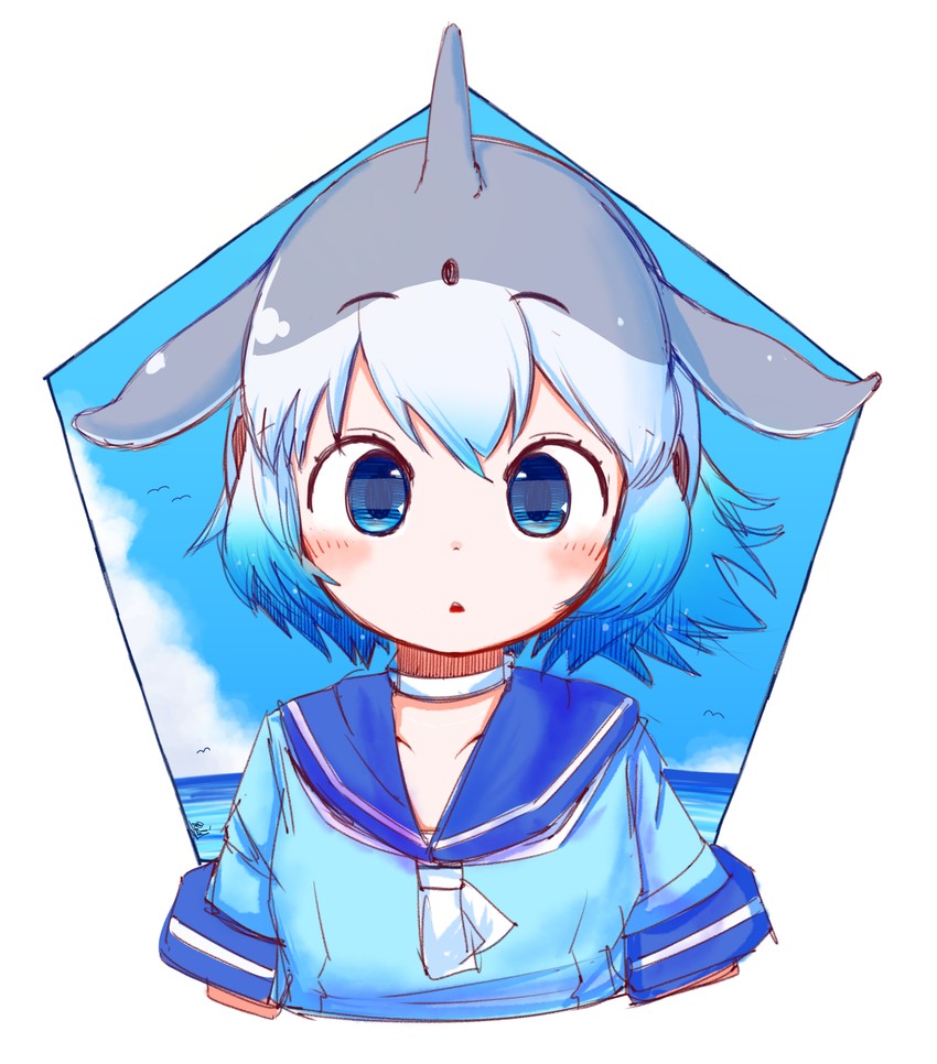 common bottlenose dolphin (kemono friends and 1 more) drawn by rakugakiraid