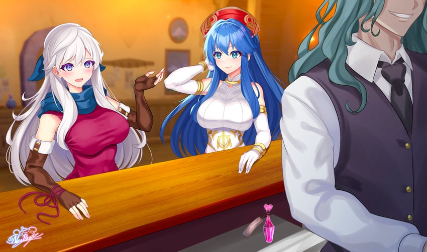 micaiah, valter, and lilina (fire emblem and 4 more) drawn by nez-box