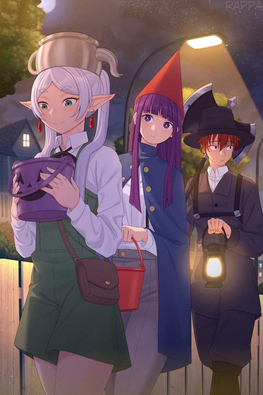 frieren, fern, and stark (sousou no frieren and 1 more) drawn by rappa_(sirrappa)