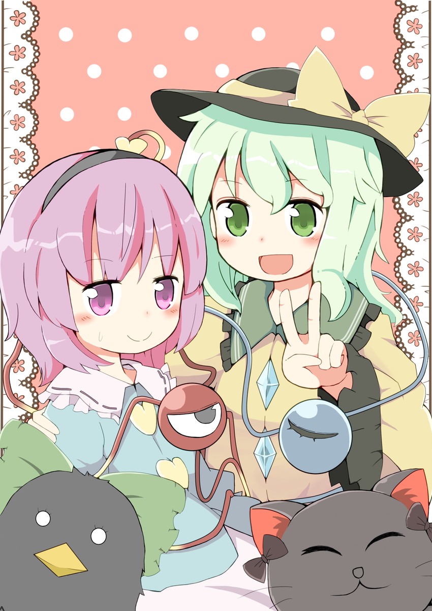 komeiji koishi, komeiji satori, kaenbyou rin, and reiuji utsuho (touhou) drawn by yamase