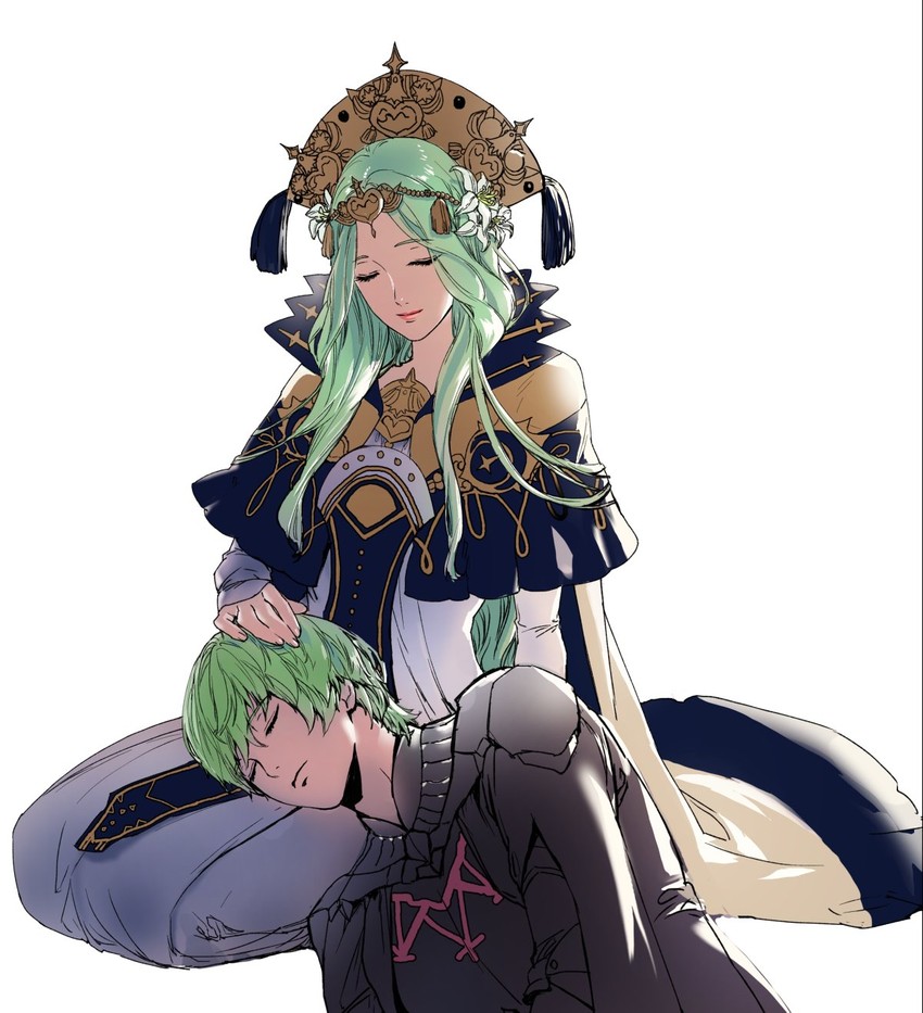 rhea and male byleth (fire emblem and 1 more) drawn by dallsosu