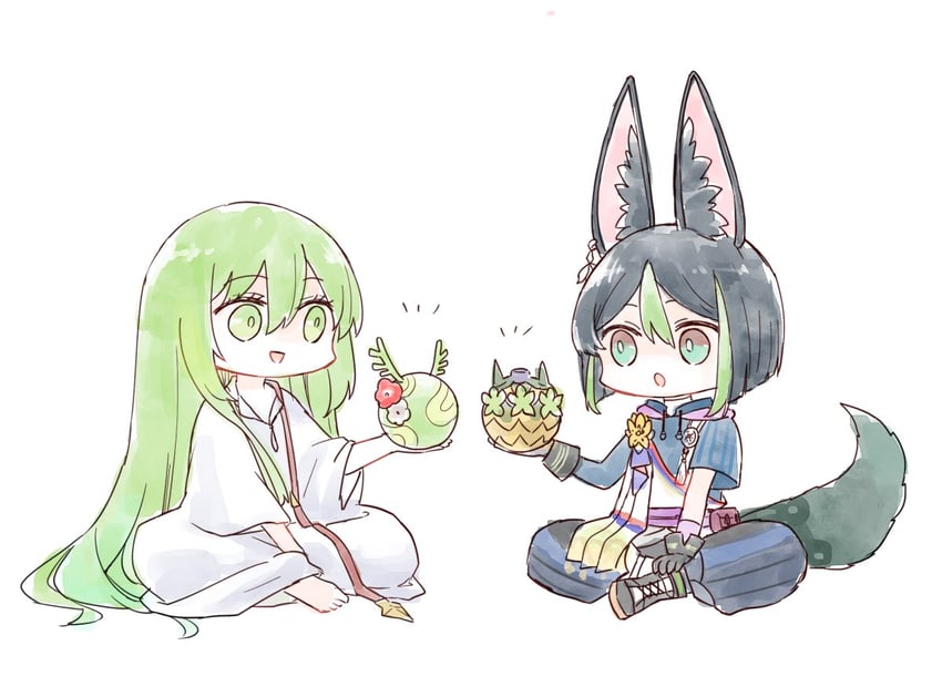 tighnari and enkidu (fate and 2 more) drawn by himeko_(nico6v6pachi)