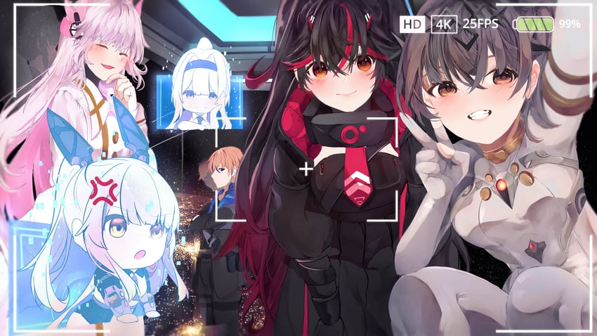 lucia, liv, lucia: plume, karenina, lee, and 7 more (punishing: gray raven) drawn by yuki_runran