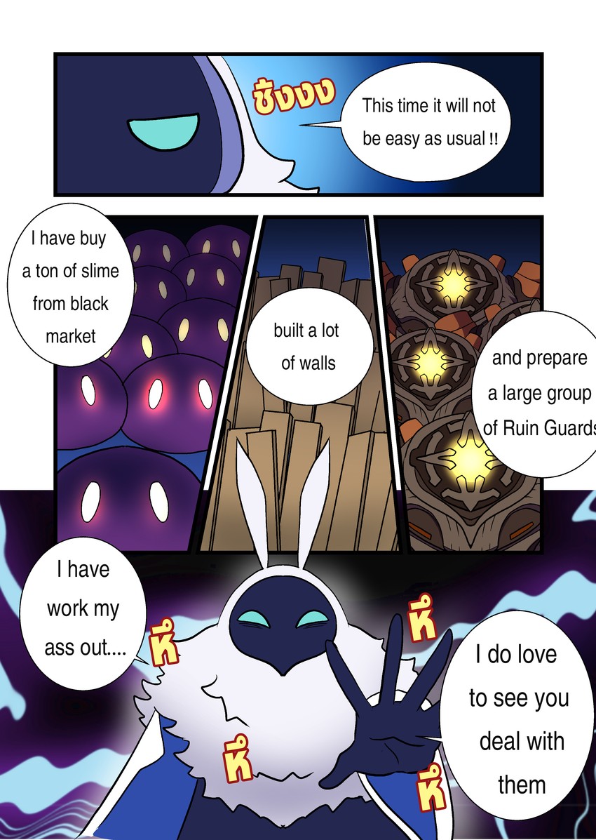 slime, abyss mage, and ruin guard (genshin impact) drawn by atawatsho