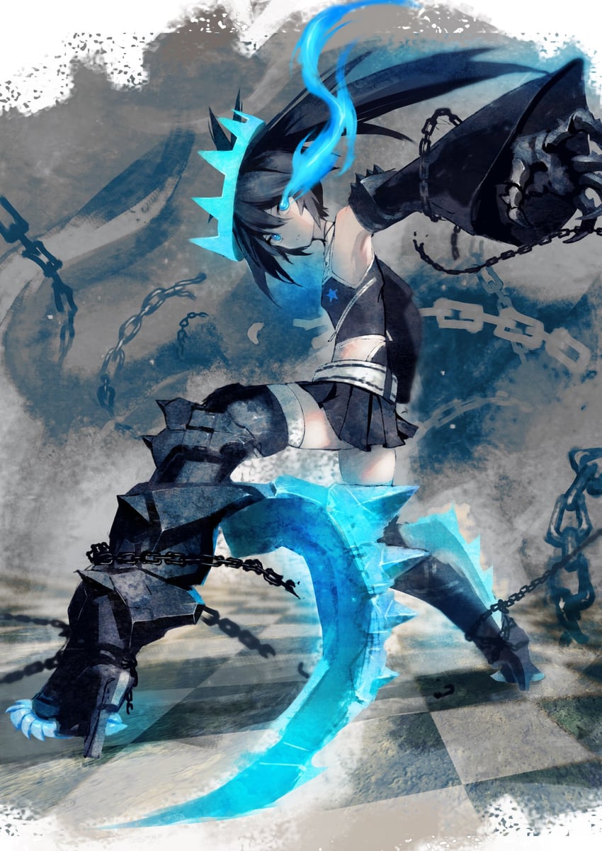 black rock shooter and black rock shooter beast (black rock shooter) drawn by mutomorokoshi