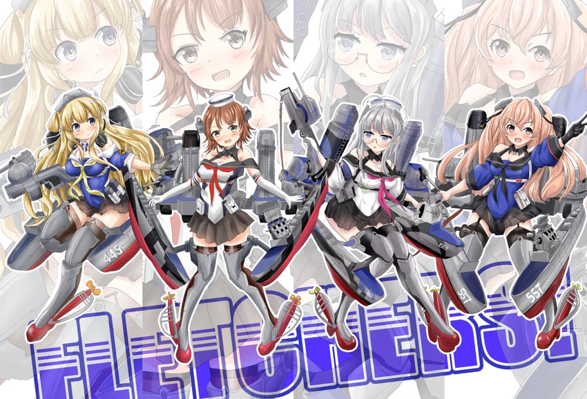 fletcher, johnston, fletcher mk ii, heywood l. edwards, and richard p. leary (kantai collection) drawn by senon