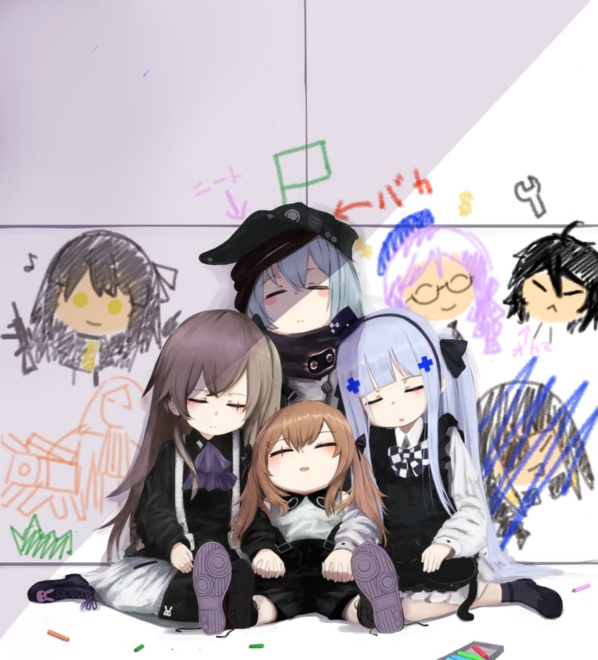 ump9, g11, m16a1, ump40, hk416, and 5 more (girls' frontline) drawn by zafuri_(yzrnegy)