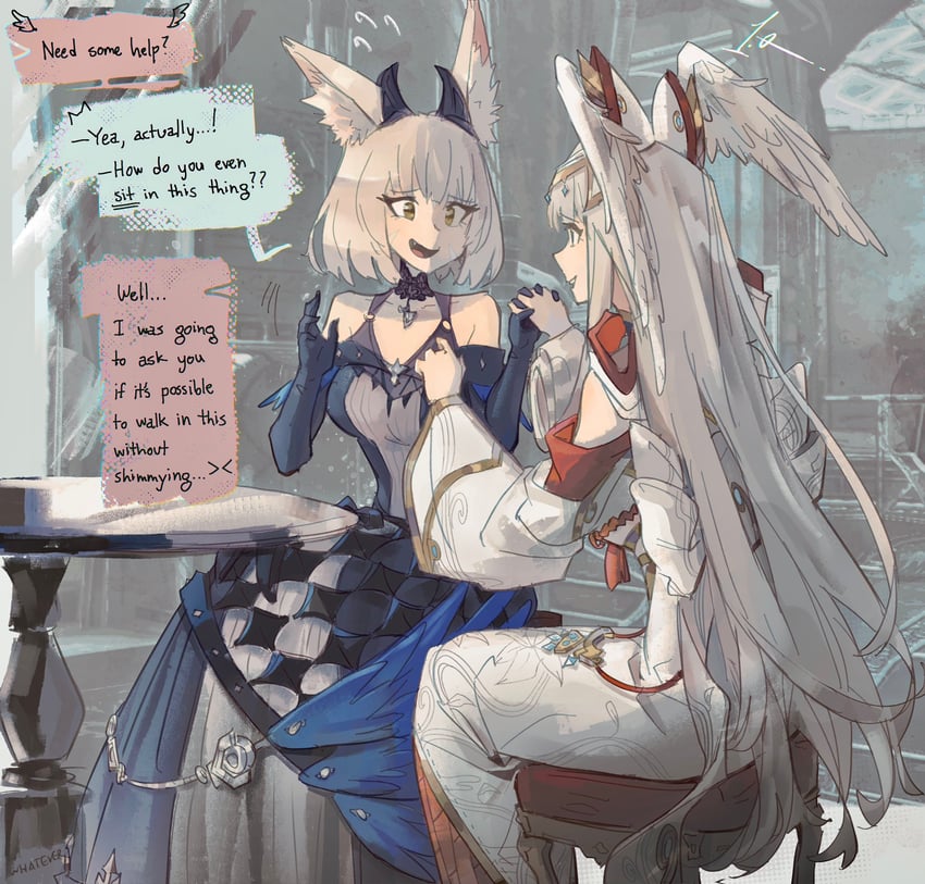 nia and melia antiqua (xenoblade chronicles and 1 more) drawn by onepointzero