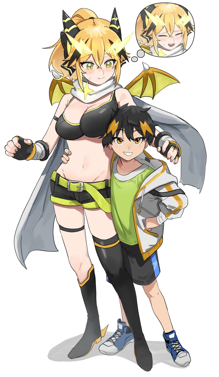 san-chan and nakamura yuto (original and 1 more) drawn by u_no_nijiart