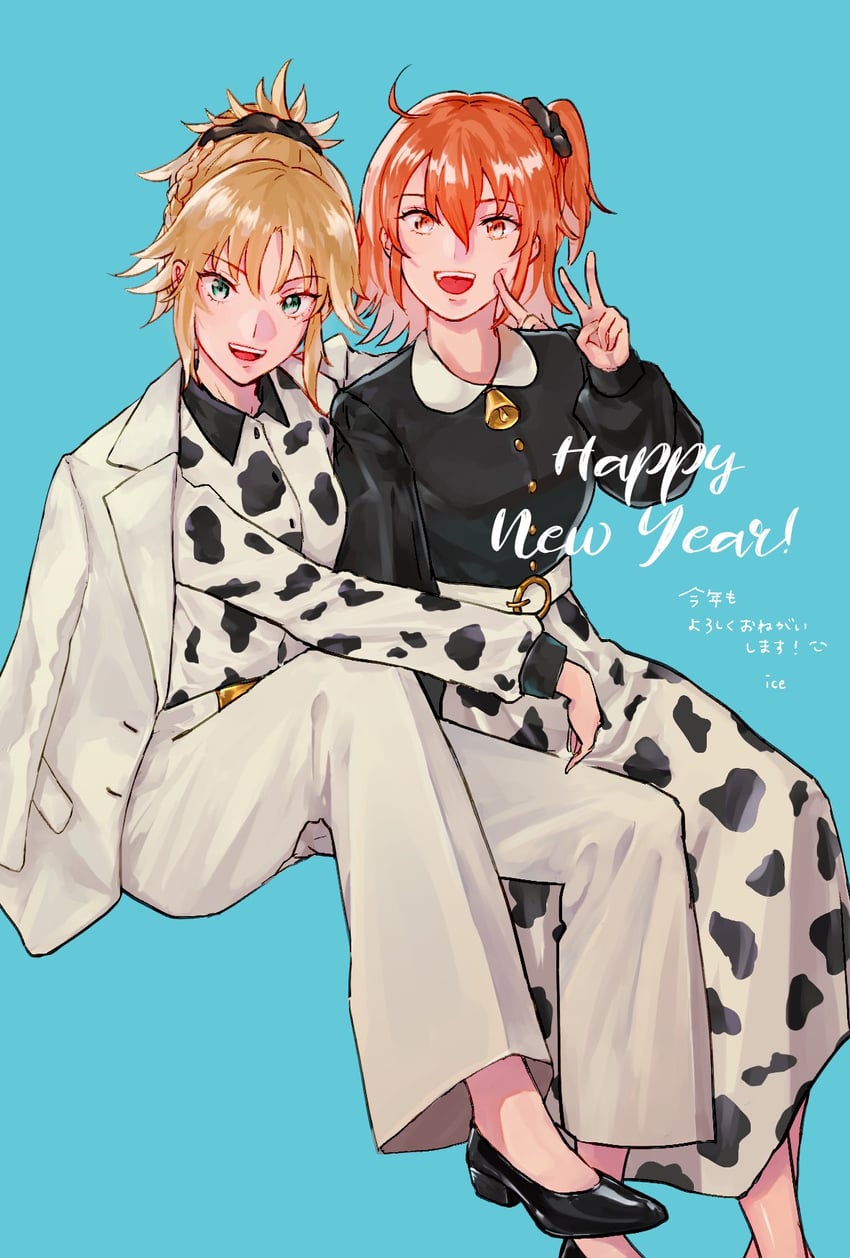 fujimaru ritsuka and mordred (fate and 1 more) drawn by aisu_(shipposama)