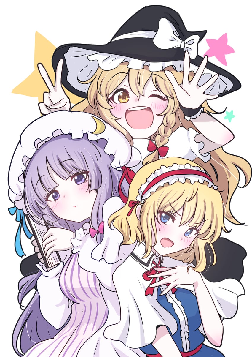 kirisame marisa, alice margatroid, and patchouli knowledge (touhou) drawn by giorgio_(yo_sumire_sola1)