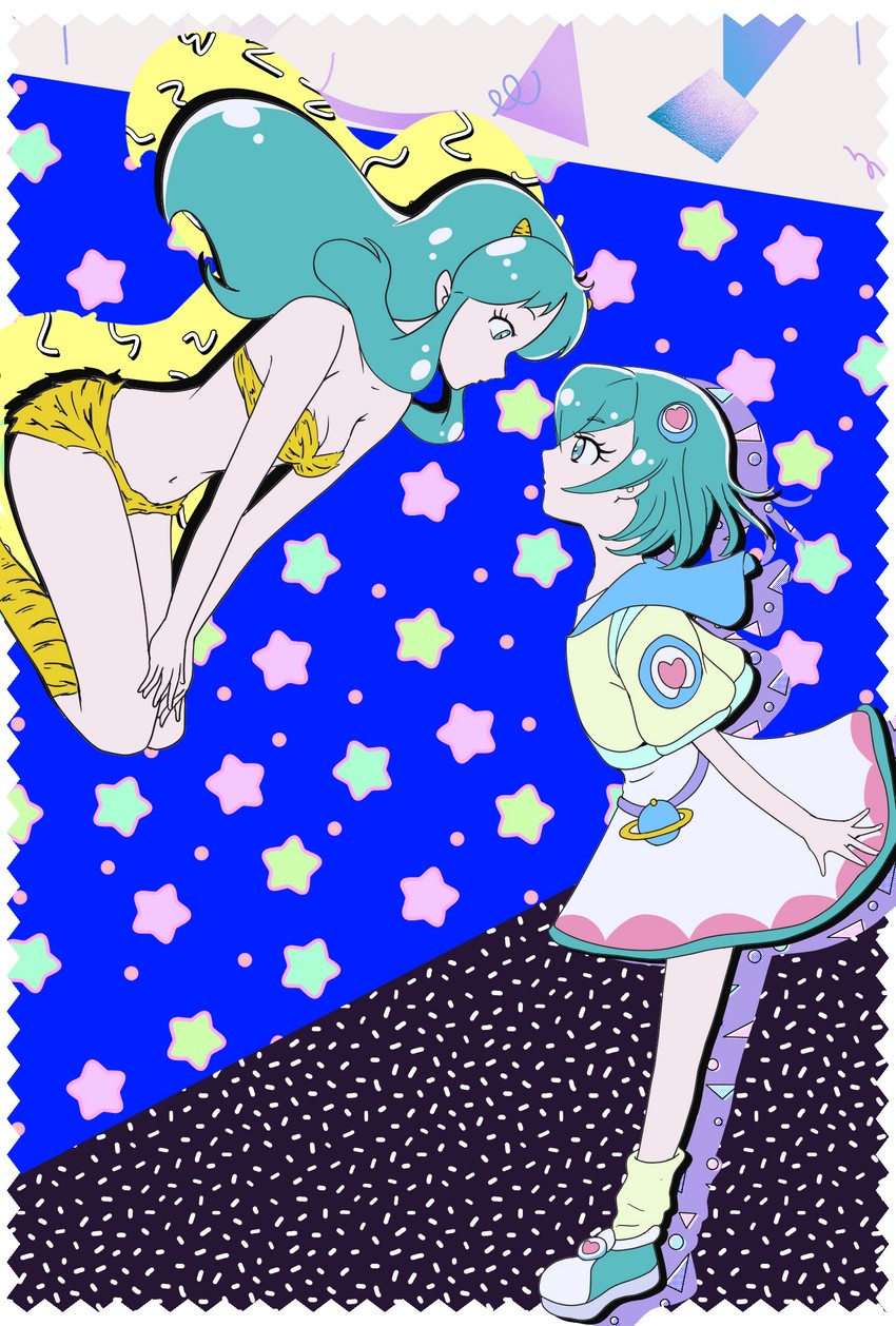 lum and hagoromo lala (precure and 2 more) drawn by yakan_no