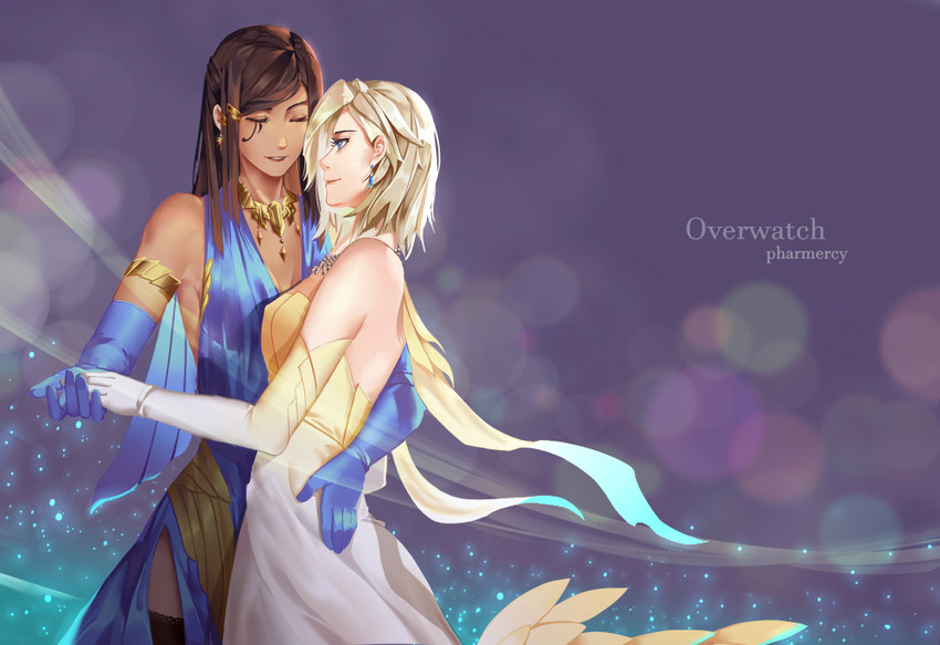 mercy and pharah (overwatch and 1 more) drawn by iceky