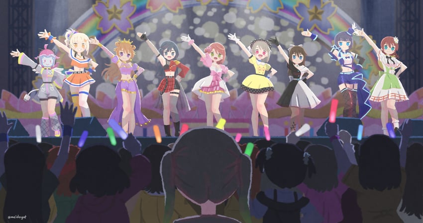 yuki setsuna, uehara ayumu, takasaki yu, osaka shizuku, tennoji rina, and 5 more (love live! and 1 more) drawn by meidosan