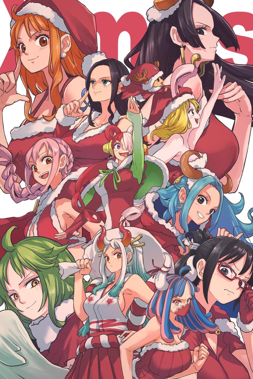 nami, nico robin, yamato, tony tony chopper, boa hancock, and 7 more (one piece and 1 more) drawn by aosora2823