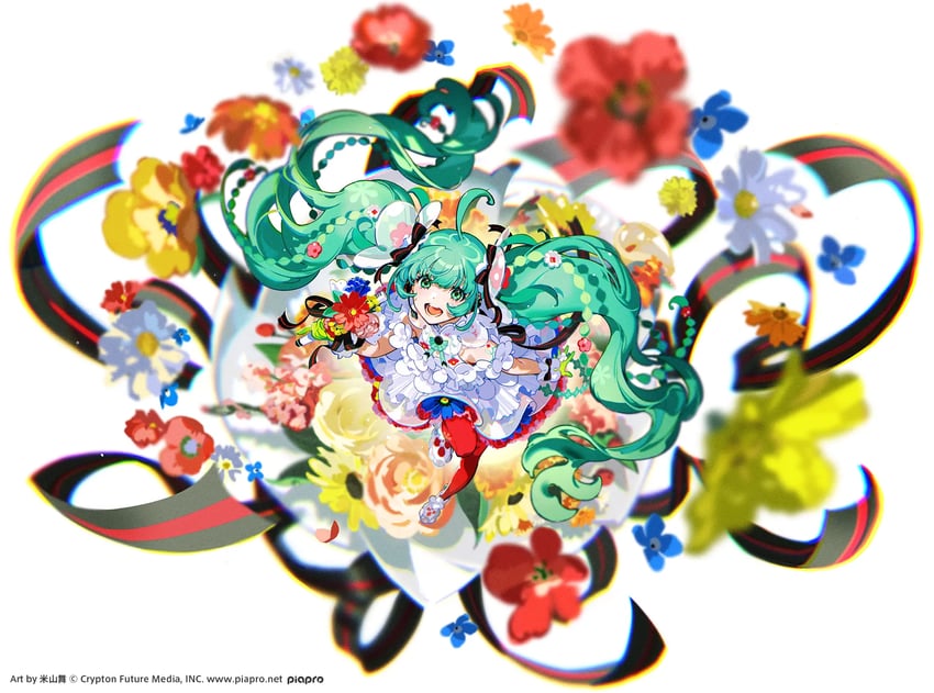 hatsune miku (vocaloid and 1 more) drawn by yoneyama_mai