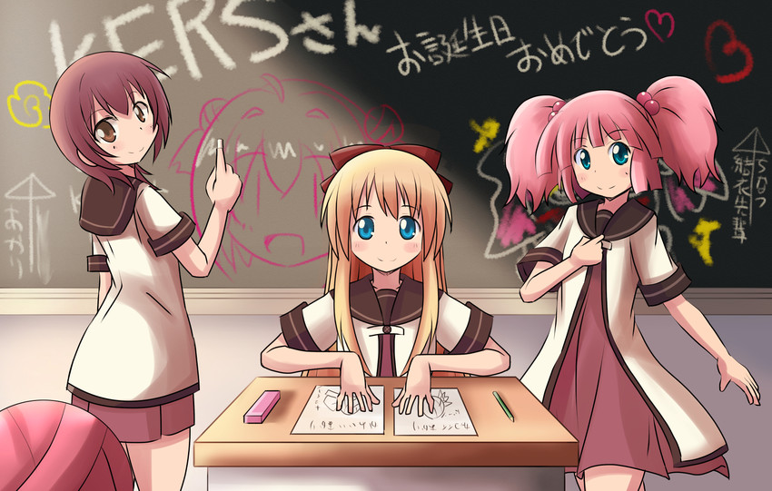 toshinou kyouko, akaza akari, funami yui, and yoshikawa chinatsu (yuruyuri) drawn by naruse_mai