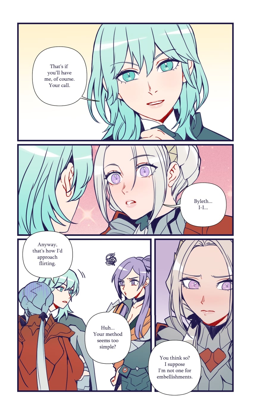edelgard von hresvelg, female byleth, and female shez (fire emblem and 2 more) drawn by radiostarkiller