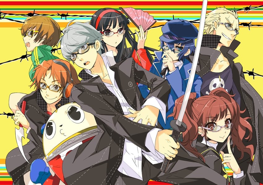 narukami yu, shirogane naoto, satonaka chie, kujikawa rise, amagi yukiko, and 3 more (persona and 1 more) drawn by ito_noizi