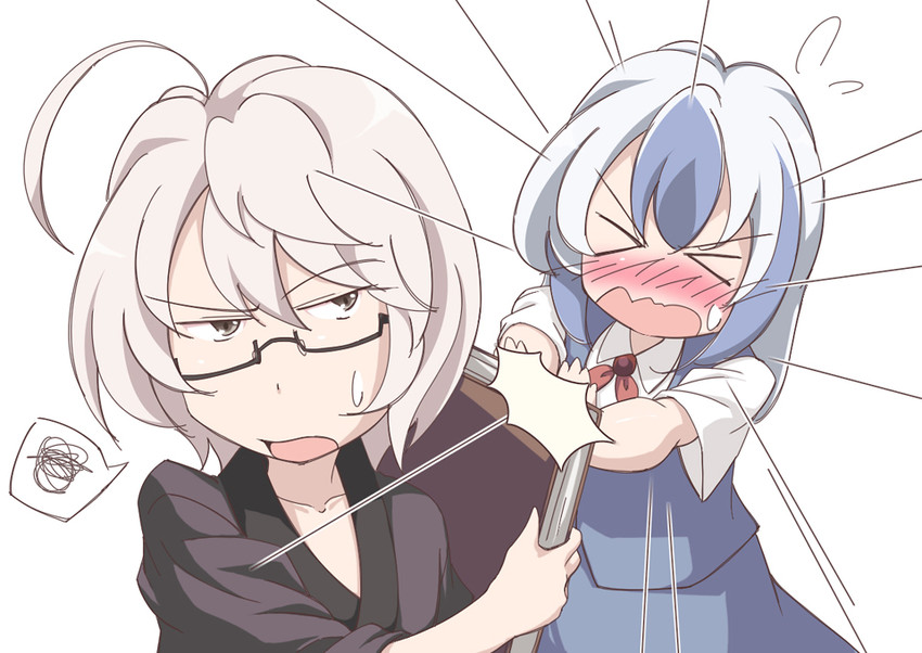 kamishirasawa keine and morichika rinnosuke (touhou) drawn by lozelia