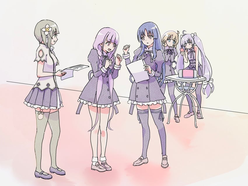 wang yujia, shirai yuyu, futagawa fumi, miriam hildegard von gropius, and hitotsuyanagi yuri (assault lily) drawn by kesunoie
