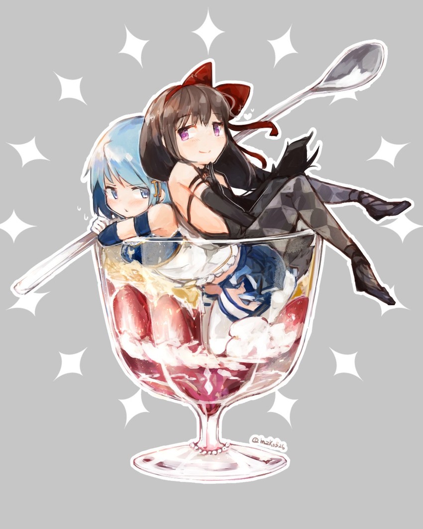 akemi homura, miki sayaka, and akuma homura (mahou shoujo madoka magica and 1 more) drawn by mzk0526