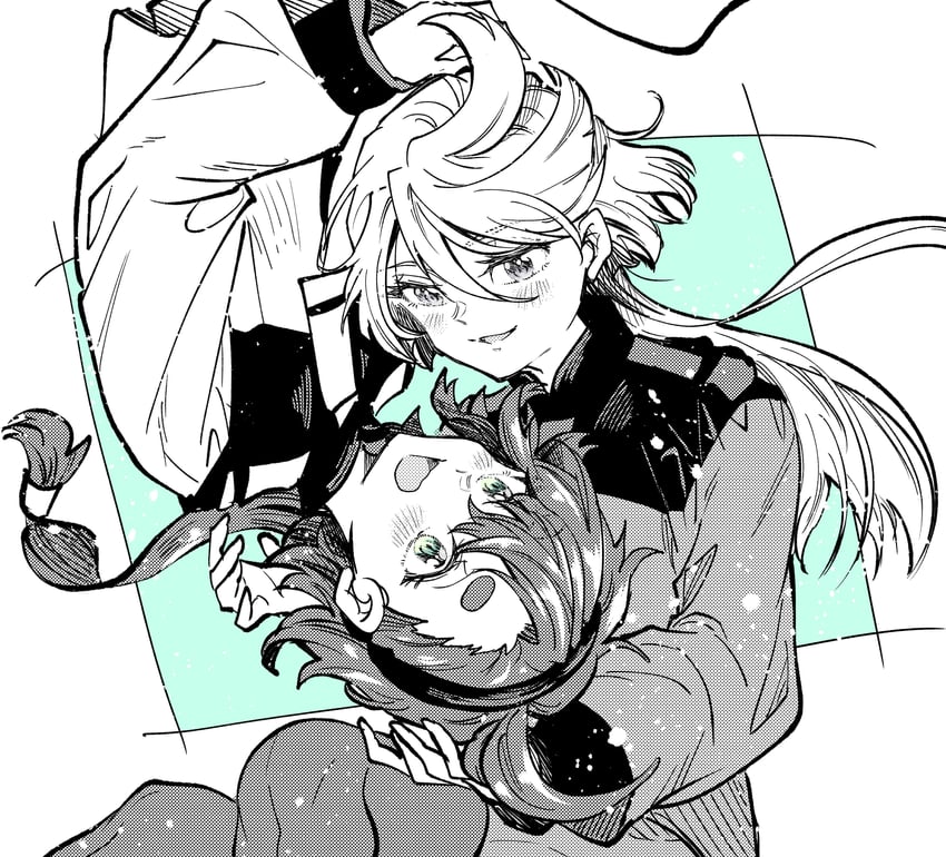 suletta mercury and miorine rembran (gundam and 1 more) drawn by kudou_makoto