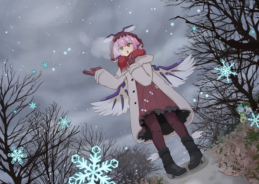 mystia lorelei, wriggle nightbug, and eternity larva (touhou) drawn by be_yu